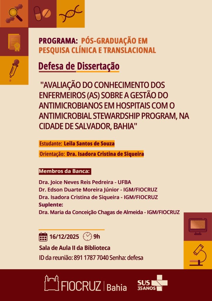 Defesa da Dissertação do Mestrado Profissional de Leila Santos de Souza – PGPCT